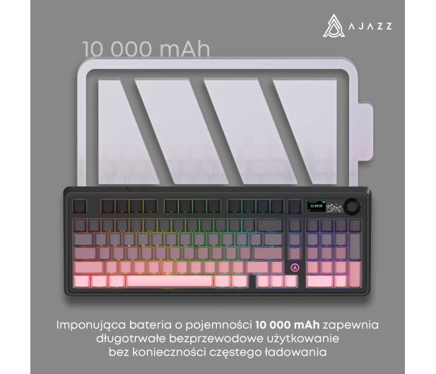Ajazz AK980 V2 Gift Switch V2 Gradient Pink z ekranem - 1536372 - zdjęcie 13